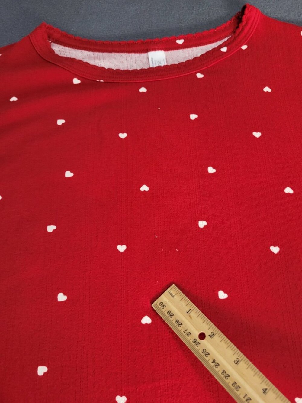 Auden Women's XXL Red with Hearts Pointelle Pajama Set Soft Loungewear Valentine - Picture 8 of 11